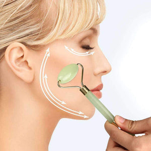 Premium Dual Head Jade Stone Face Roller Gua Sha Massage Tool Set (1 Pc)