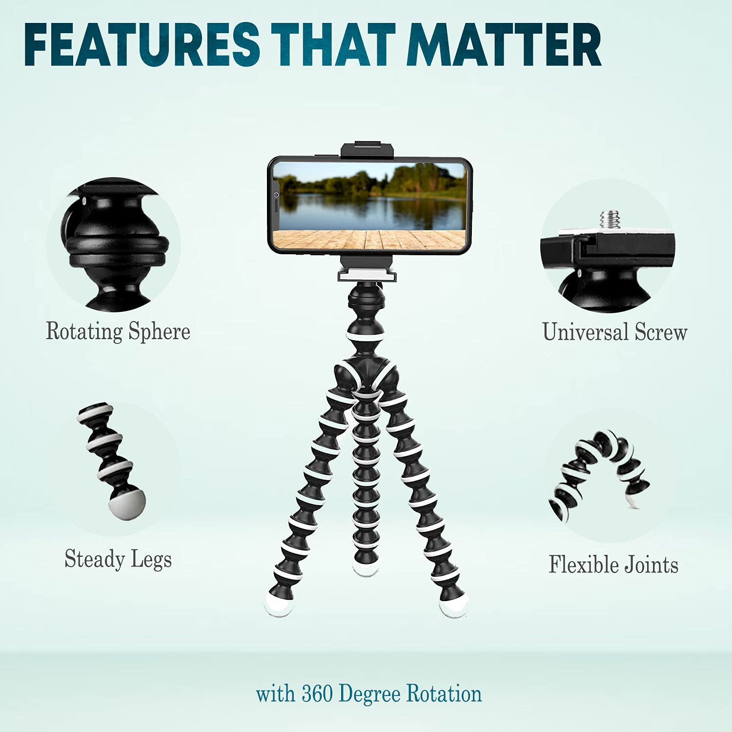 Universal Octopus-Style Flexible Tripod for Smartphones