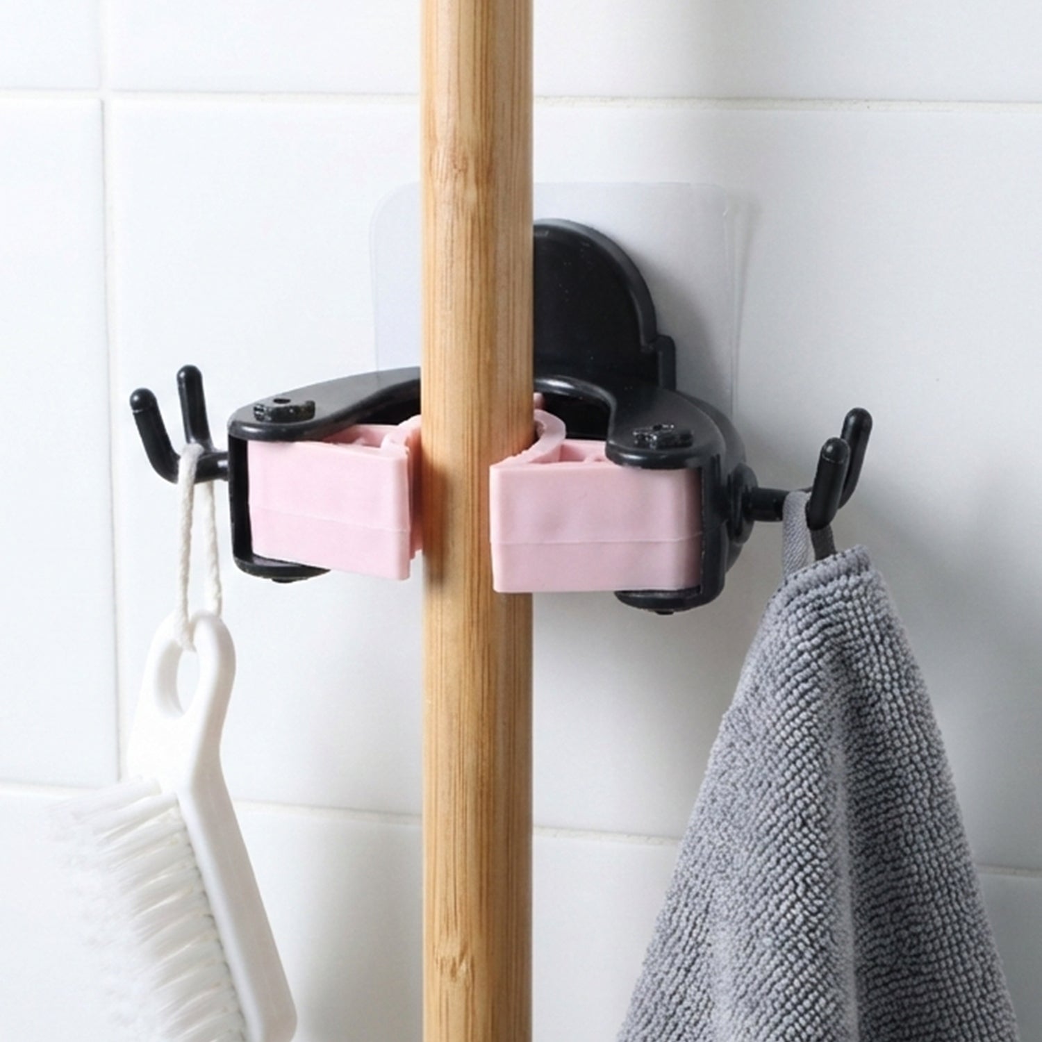 Powerful Antler Style Wall Mounted Mop Broom Holder (1 Pc)