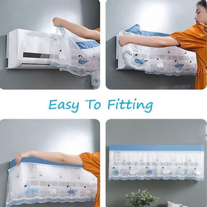 6082 Ac Cover Air Conditioning Dust Cover Folding Designer Ac Cover For Indoor Split Cover Washable Foldable Dustproof Cover ( Approx 1 Ton Mix Design 1 Pc)