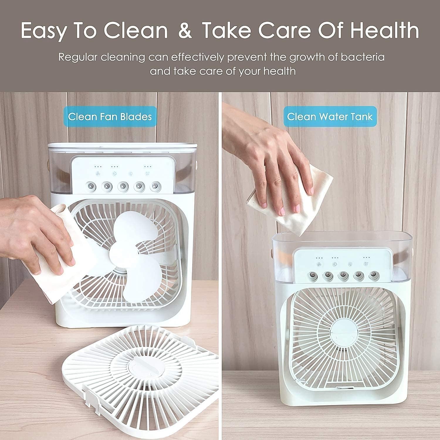 Portable Air Conditioner Fan 7 Color Changing Light (Big 1 Pc)
