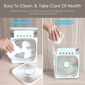 Portable Air Conditioner Fan 7 Color Changing Light (Big 1 Pc)