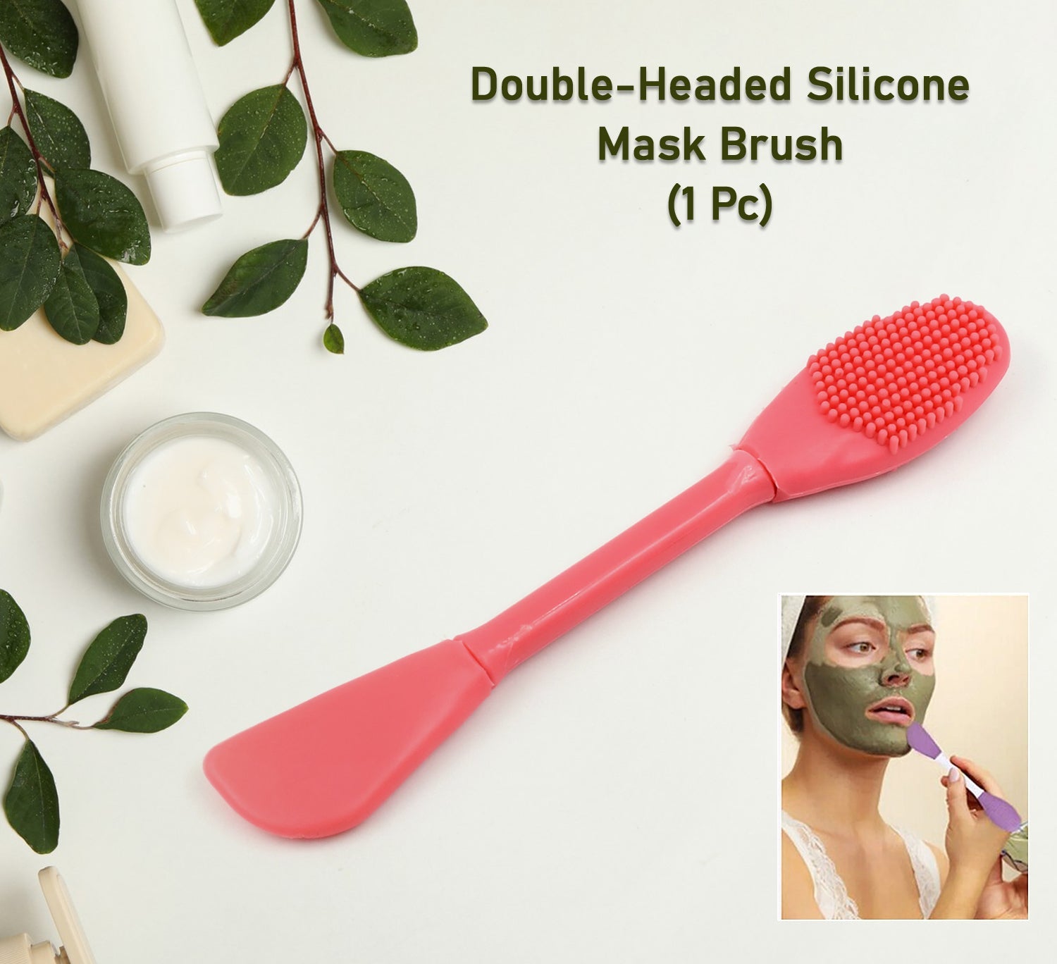 2 In 1 Double-headed Silicone Face Mask Brush (1 Pc)