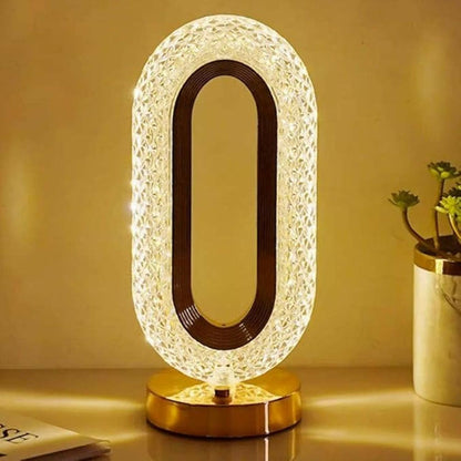 Oval Crystal LED Lamp Touch Control - 3 Way Dimmable